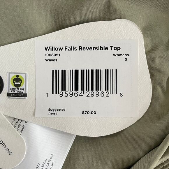 NWT Prana Willow Falls Reversible Top in Waves - Size: Small - Picture 6 of 9